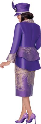 GMI Fancies <br> (Fall 2025) <br> G400612 <br> <br> Purple <br> 8 10 12 14 16 18 <br> 16w 18w 20w 22w 24w<br>  26w 28w 30w <br><br> 2 Piece Skirt Suit - Jacquard