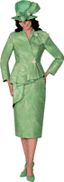 GMI Fancies <br> (Fall 2025) <br> G401002 <br> <br> Emerald <br> 8 10 12 14 16 18 <br> 16w 18w 20w 22w 24w<br>  26w 28w 30w <br><br> 2 Piece Skirt Suit - Jacquard