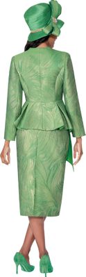 GMI Fancies <br> (Fall 2025) <br> G401002 <br> <br> Emerald <br> 8 10 12 14 16 18 <br> 16w 18w 20w 22w 24w<br>  26w 28w 30w <br><br> 2 Piece Skirt Suit - Jacquard