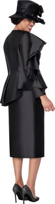 GMI Fancies <br> (Fall 2025) <br> G401042 <br> <br> Black <br> 8 10 12 14 16 18 <br> 16w 18w 20w 22w 24w<br>  26w 28w 30w <br><br> 2 Piece Skirt Suit - Twill