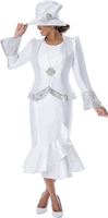 GMI Fancies <br> (Fall 2026) <br> G401903 <br> <br> White <br> 8 10 12 14 16 18 <br>  16w 18w 20w 22w<br>  24w 26w 28w 30w <br><br> 3 Piece Skirt Suit - Jacket, Skirt & Cami