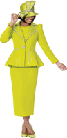 GMI Fancies <br> (Fall 2026) <br> G402003 <br> <br> Green <br> 8 10 12 14 16 18 <br>  16w 18w 20w 22w<br>  24w 26w 28w 30w <br><br> 3 Piece Skirt Suit - Jacket, Skirt & Cami