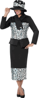 GMI Fancies <br> (Fall 2026) <br> G402082 <br> <br> Black <br> 8 10 12 14 16 18 <br>  16w 18w 20w 22w<br>  24w 26w 28w 30w <br><br> 2 Piece Skirt Suit