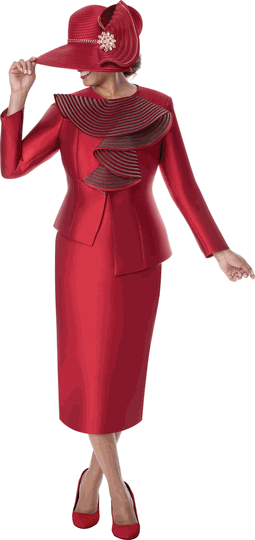 GMI Fancies <br> (Fall 2026) <br> G402092 <br> <br> Burgundy <br> 8 10 12 14 16 18 <br>  16w 18w 20w 22w<br>  24w 26w 28w 30w <br><br> 2 Piece Skirt Suit