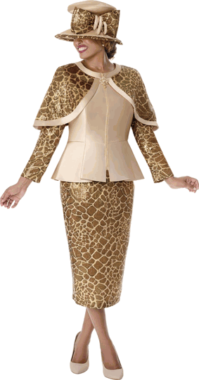 GMI Fancies <br> (Fall 2026) <br> G402102 <br> <br> Taupe <br> 8 10 12 14 16 18 <br>  16w 18w 20w 22w<br>  24w 26w 28w 30w <br><br> 2 Piece Skirt Suit