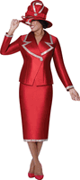 GMI Fancies <br> (Fall 2026) <br> G9872 <br> <br> Red <br> 8 10 12 14 16 18 <br>  16w 18w 20w 22w<br>  24w 26w 28w 30w <br><br> 2 Piece Skirt Suit
