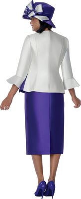 GMI Fancies <br> (Spring 2026) <br> G400992 <br> <br> White/Purple <br> 8 10 12 14 16 18 <br>  16w 18w 20w 22w<br>  24w 26w 28w 30w <br><br> 2 Piece Skirt Suit