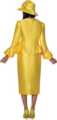 GMI Fancies <br> (Spring 2026) <br> G401742 <br> <br> Yellow <br> 8 10 12 14 16 18 <br>  16w 18w 20w 22w<br>  24w 26w 28w 30w <br><br> 2 Piece Skirt Suit