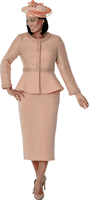 GMI Fancies <br> (Spring 2026) <br> G401842 <br> <br> Peach <br> 8 10 12 14 16 18 <br>  16w 18w 20w 22w<br>  24w 26w 28w 30w <br><br> 2 Piece Skirt Suit