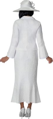 GMI Fancies <br> (Spring 2026) <br> G401862 <br> <br> White <br> 8 10 12 14 16 18 <br>  16w 18w 20w 22w<br>  24w 26w 28w 30w <br><br> 2 Piece Skirt Suit