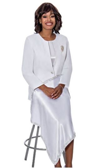 GMI Group Collection <br> (In Stock Program) <br> G-LS4 <br>  <br>    WHITE  <br><br>Lap Scarf - Satin w/Stud Border <br>  Protects Your Suits