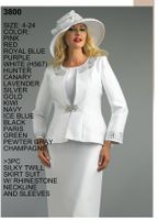 Lily & Taylor <br> (Fall/Holiday Vol 126) <br> LT3800 <br> <br> Pink  <br>  Red  <br>  Royal-Blue  <br>  Purple  <br>  White  <br>  Hunter  <br>  Canary  <br>  Lavender  <br>  Silver  <br>  Gold  <br>  Kiwi  <br>  Navy  <br>  Ice-Blue  <br>  Black  <br>  Turquoise  <br>  Paris-Green  <br>  Blush  <br>  Champagne <br> 4 6 8 10 12 14 <br>  16 18 20 22 24<BR><BR>3 Piece Silky Twill Skirt Suit w/Rhinestone Neckline & Cuffs