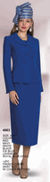 Lily & Taylor <br> (Volume 136) <br> LT4063 <br> <br> RED <br>  NAVY <br>  WHITE <br>  BLACK <br>  ICE-BLUE <br>  LAVENDER <br>  ROYAL-BLUE <br> 4 6 8 10 12 14 16 18 20 22 24<BR><BR>2Pc Jacket And Skirt Set With Cover Buttons In French Crepe Fabric