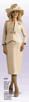 Lily & Taylor <br> (Fall/Holiday 2025 Vol. 132) <br> LT4707 <br> <br> White  <br>  Black  <br>  Ice-Blue  <br>  Gold <br> 4 6 8 10 12 14 16 <br> 18 20 22 24<BR><BR>3 Piece Silky Twill Skirt Suit w/Rhinestone Closure & Brooch
