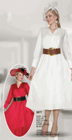 Lily & Taylor <br> (Volume 134) <br> LT5077 <br> <br> Red  <br>  Gold  <br>  Ivory  <br>  Black <br> 4 6 8 10 12 14<br>   16 18 20 22 24<BR><BR>Fine Tencel Dress w/Removable Belt