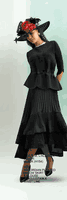 Lily & Taylor <br> (Fall/Holiday 2025 Vol. 132) <br> LT5101 <br> <br> Black <br> S/M L/XL 2X/3X<BR><BR>2 Piece Accordian Pleated Hi-Low Skirt & Blouse w/Adjustable Waist Line