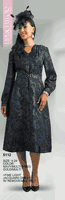 Lily & Taylor <br> (Fall/Holiday 2025 Vol. 132) <br> LT5112 <br> <br> Navy/Multi  <br>  Gold/Multi <br> 4 6 8 10 12 14 16 <br> 18 20 22 24<BR><BR>Fine Light Jacquard Dress w/Removeable Belt