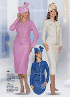 Lily & Taylor <br> (Volume 133) <br> LT840 <br> <br> ROYAL-BLUE    <br>  CHAMPAGNE  <br>  BLACK  <br>  PINK   <br> S M L 1x 2x 3x<BR><BR>3PC FINE KNIT SKIRT SUIT W/ LUXURY TRIM BRAIDED JACKET W/ RHINESTONE BUTTONS