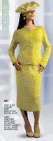 Lily & Taylor <br> (Fall/Holiday 2025 Vol. 132) <br> LT853 <br> <br> Red  <br>  Kiwi  <br>  Royal-Blue <br> S M L XL 1x 2x 3x 4x<BR><BR>2 Piece Fine Knit Skirt Suit w/Zipper Front Jacket w/All Over Rhinestone