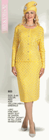 Lily & Taylor <br> (Volume 136) <br> LT853 <br> <br> RED <br>  KIWI <br>  YELLOW <br>  EMERALD <br> S M L XL 1x 2x 3x 4x<BR><BR>2Pc Fine Knit Skirt Suit w/Zipper Front Jacket w/All Over Rhinestone