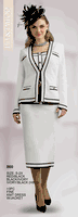 Lily & Taylor <br> (Fall/Holiday 2025 Vol. 132) <br> LT860 <br> <br> Red/Black  <br>  Black/Ivory  <br>  Ivory/Black <br> S M L XL 1x 2x<BR><BR>3 Piece Fine Knit Dress w/Jacket