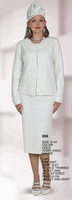Lily & Taylor <br> (Volume 136) <br> LT866 <br> <br> GOLD <br>  IVORY <br>  MAUVE <br> S M L XL 1x 2x 3x 4x<BR><BR>3Pc Fine Knit Skirt Suit w/Lace Trimmed Jacket And w/Scattered Pearls On Jacket And Skirt