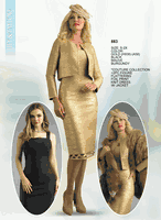 Lily & Taylor <br> (Fall/Holiday 2025 Vol. 132) <br> LT883 <br> <br> Gold  <br>  Black  <br>  Mauve  <br>  Burgundy <br> S M L XL 1x 2x<BR><BR>Couture Collection - 2 Piece Flattering Foil Print Knit Dress w/Jacket