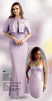 Lily & Taylor <br> (Fall/Holiday 2025 Vol. 132) <br> LT885 <br> <br> Fuchsia  <br>  Turquoise  <br>  Periwinkle <br> S M L XL<BR><BR>Couture Collection - 2 Piece Figure Flattering Foil Knit w/Charmeuse Dress w/Bolero Dress