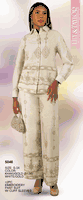 Lily & Taylor <br> (SALE) <br> LT5046-Wh <br> <br> White/Gold <br> S M L XL 2x<BR><BR>2 Piece Pant Suit