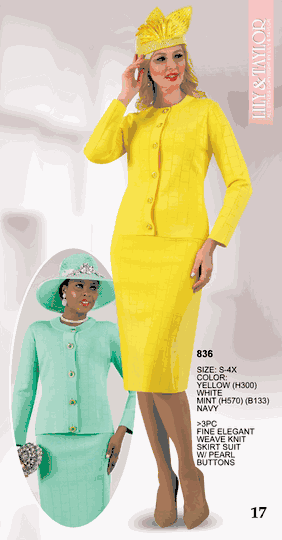 Lily & Taylor <br> (SALE) <br> LT836-Mi <br> <br> Mint <br> XL 2x 3x<BR><BR>3 Piece Knit Suit
