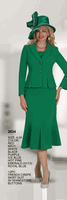 Lily & Taylor <br> (Volume 136) <br> LT2834 <br> <br> RED <br>  NAVY <br>  WHITE <br>  BLACK <br>  PURPLE <br>  ICE-BLUE <br>  HOT-PINK <br>  EMERALD <br>  ROYAL-BLUE <br> 4 6 8 10 12 14 16 18 20 22 24<BR><BR>2Pc Jacket And Flared Skirt Set With Rhinestone Buttons In French Crepe Fabric