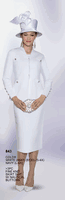 Lily & Taylor <br> (Volume 133) <br> LT843 <br> <br> WHITE   <br>  NAVY <br> S M L 1x 2x 3x 4x<BR><BR>3PC FINE KNIT SKIRT SUIT W/ NAUTICAL BUTTONS
