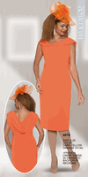 Lily & Taylor <br> (Volume 134) <br> LT4978 <br> <br> Dark-Yellow  <br>  Orange <br> 4 6 8 10 12 14 <br> 16 18 20 22<BR><BR>French Crepe Dress w/Dramatic Back Drop Neckline