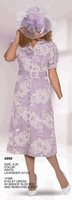 Lily & Taylor <br> (Volume 134) <br> LT4990 <br> <br> White  <br>  Lavender <br> 4 6 8 10 12 <br> 14 16 18 20<BR><BR>Fine Eyelet Dress w/Bishop Sleeves & Removable Belt