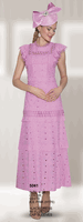 Lily & Taylor <br> (Volume 134) <br> LT5041 <br> <br> White  <br>  Ice-Pink <br> 4 6 8 10 12 14<br>   16 18 20 22 24<BR><BR>Lace Dress w/Flutter Cap Sleeves