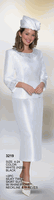 Lily & Taylor <br> (Volume 134) <br> LT3219 <br> <br> White  <br>  Black <br> 4 6 8 10 12 14<br>   16 18 20 22 24<BR><BR>2 Pc Silky Twill Skirt suit w/Rhinestone Neckline & Sleeves