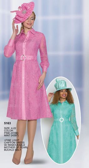 Lily & Taylor <br> (Volume 133) <br> LT5163 <br> <br>  Pink  <br>    Mint <br>  4 6 8 10 12 14 16 18 20 22 <BR><BR> Fine Light Chiffon Dress with Removeable Mother of Pearl Buckle Belt