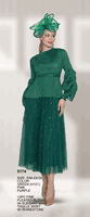 Lily & Taylor <br> (Volume 133) <br> LT5174 <br> <br> Green    <br>  Pink   <br>  Purple <br>  S/M L/1x  2X/3X <BR><BR> 2PC Fine Pleated Blouse with Elegant Maxi Tulle Skirt with Rhinestone