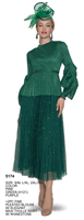 Lily & Taylor <br> (Volume 134) <br> LT5174 <br> <br> Pink  <br>  Green  <br>  Purple <br> S/M L/XL 2XL/3XL<BR><BR>2 Pc - Fine PleatedBlouse w/Elegant Maxi Thulle Skirt w/Rhinestone