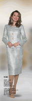 Lily & Taylor <br> (Volume 134) <br> LT5180 <br> <br> Blue/Multi  <br>  Pink/Multi  <br>  Green/Multi <br> 4 6 8 10 12 14<br>   16 18 20 22 24<BR><BR>2 Pc Elegant Shimmer Novelty Skirt Suit w/Rhinestone Buttons