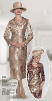 Lily & Taylor <br> (Volume 133) <br> LT5182 <br> <br> Green/Multi    <br>  Rose/Multi  <br>  Gold/Multi <br>  4 6 8 10 12 14 16 18 20 22 24 <BR><BR> 2PC Light Jacquard Skirt Suit with Rhinestone Buttons