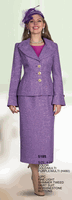 Lily & Taylor <br> (Volume 136) <br> LT5185 <br> <br> GOLD/MULTI <br>  PURPLE/MULTI <br> 4 6 8 10 12 14 16 18 20 22 24<BR><BR>2Pc Fine Light Shimmer Tweed Skirt Suit w/Rhinestone Buttons