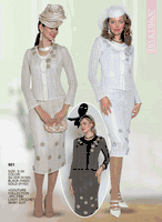 Lily & Taylor <br> (Volume 133) <br> LT901 <br> <br> Silver     <br>  Black     <br>  Gold <br> S M L 1x 2x 3x<BR><BR>Couture Collection � 3PC Fine Light Crochet Skirt Suit