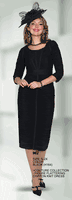 Lily & Taylor <br> (Volume 133) <br> LT902 <br> <br> Black <br> S M L 1x 2x<BR><BR>Couture Collection � Figure Flattering Chiffon Knit Dress