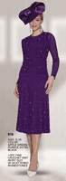 Lily & Taylor <br> (Volume 133) <br> LT916 <br> <br> Apple-Green   <br>  Purple    <br>  Black <br> S M L 1x 2x 3x<BR><BR>3PC Fine Crochet Knit Skirt Suit w/ Scattered Rhinestones