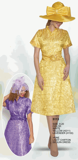 Lily & Taylor <br> (Volume 134) <br> LT5113 <br> <br> White  <br>  Yellow  <br>  Lavender <br> 8 10 12 14 16 18 20<BR><BR>Fine Light Chiffon Sequin Dress