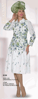 Lily & Taylor <br> (Volume 134) <br> LT5129 <br> <br> Green/Multi <br> 4 6 8 10 12 14<br>   16 18 20 22 24<BR><BR>Fine Eyelet Dress w/Removable Belt