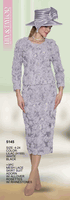 Lily & Taylor <br> (Volume 134) <br> LT5145 <br> <br> Lilac  <br>  White  <br>  Black <br> 4 6 8 10 12 14<br>   16 18 20 22 24<BR><BR>3 Pc Mesh Lace Skirt Suit Adorned w/Allover Rosettes w/Rhinestones