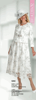 Lily & Taylor <br> (Volume 136) <br> LT5202 <br> <br> IVORY/MULTI <br> 4 6 8 10 12 14 16 18 20 22 24<BR><BR>3Pc Fine Beaded Skirt Suit w/Rhinestone Closure