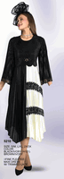 Lily & Taylor <br> (Volume 136) <br> LT5210 <br> <br> BLACK/IVORY <br>  BROWN/IVORY <br> S/M   L/XL   2X/3X<BR><BR>Fine Pleated Maxi Dress w/Trimmed Lace